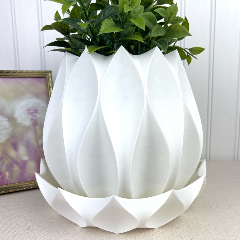 Cactus-Inspired Planter with Drainage Tray, Abyssal Planter Pot 02, Indoor Only